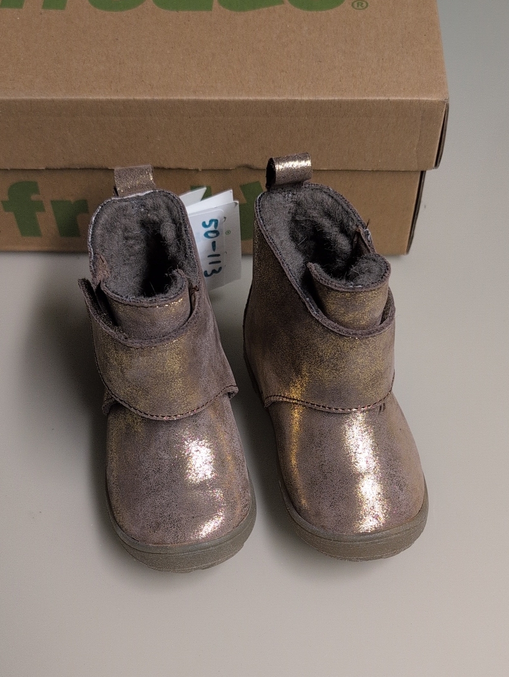 Froddo Baby Girl Metallic Bronze Ankle Boots